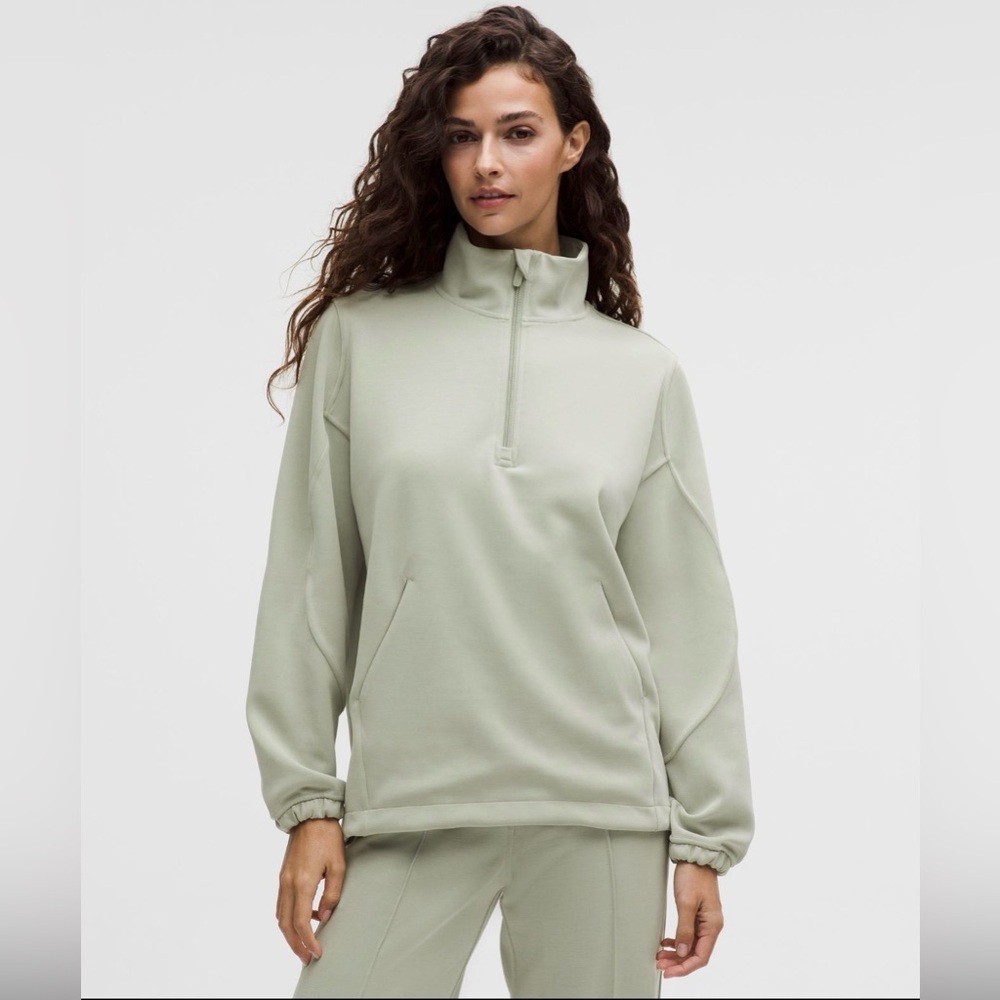 Lululemon Softstreme Half-Zip Hoodie long XS Fog Green NWT